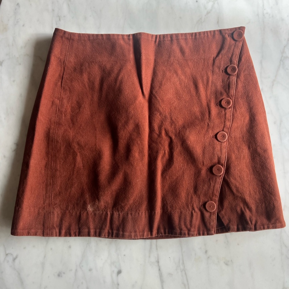 & Other Stories Brown Asymmetrical Pencil Mini Skirt